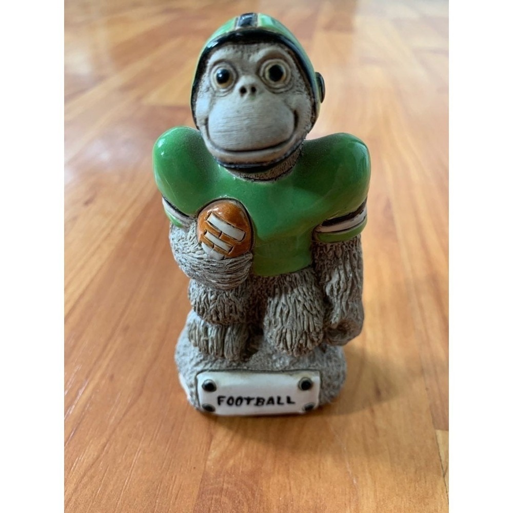 Vintage 1970 Collectable Monkey Football Figurine